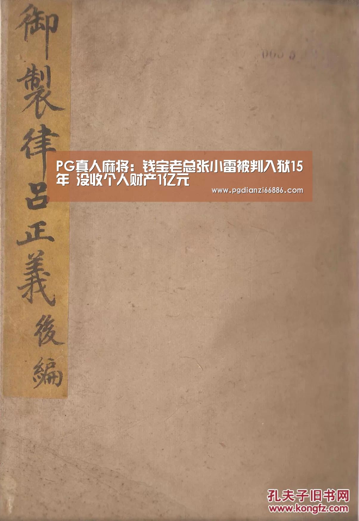 PG真人麻将:钱宝老总张小雷被判入狱15年 没收个人财产1亿元(图2) PG电子登录入口